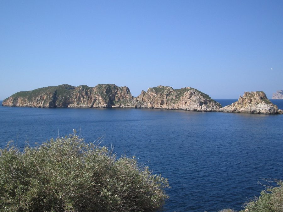 Die felsigen Malgrats-Inseln vor der Küste Mallorcas nahe Santa Ponsa