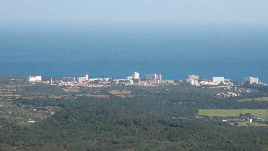 Cales de Mallorca of Manacor viewed from Puig de Sant Salvador in Felanitx