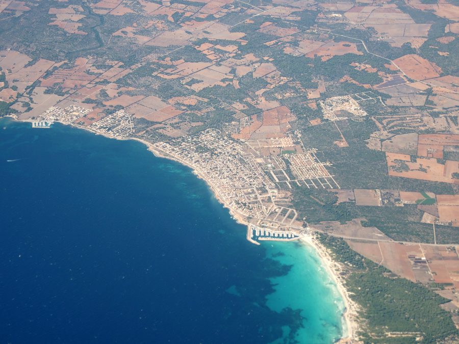 Luftbild von Sa Ràpita in der Gemeinde Campos auf Mallorca