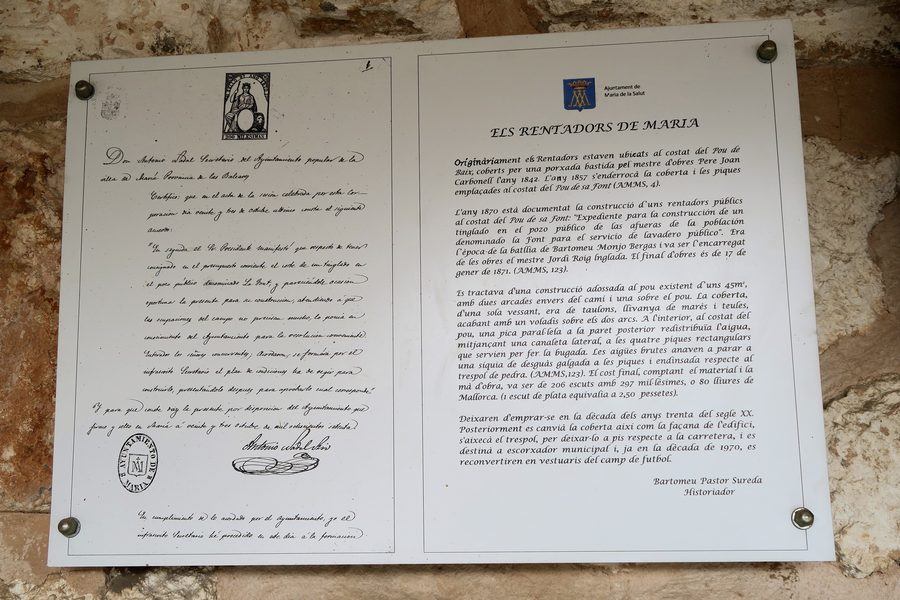 Historische öffentliche Waschstelle Els Rentadors in Maria de la Salut auf Mallorca